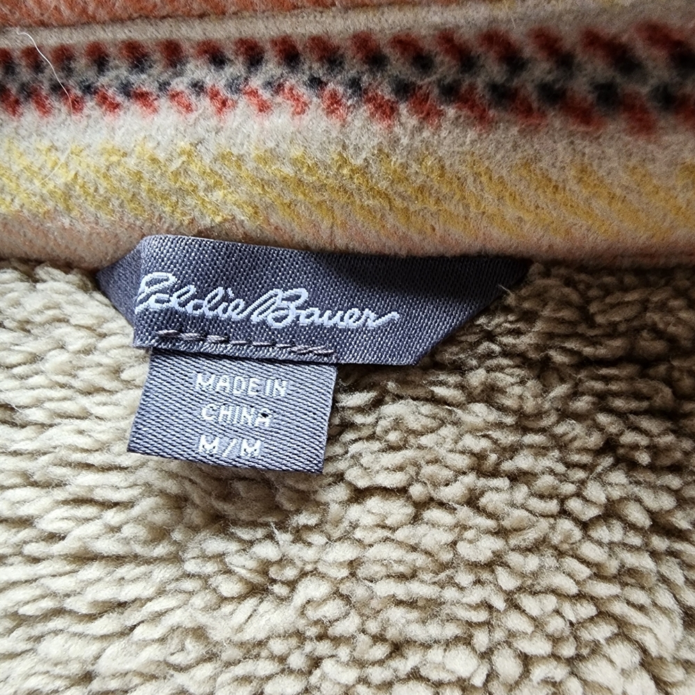 Eddie Bauer Striped Sherpa Lined Fleece Jacket - Picture 3 of 16